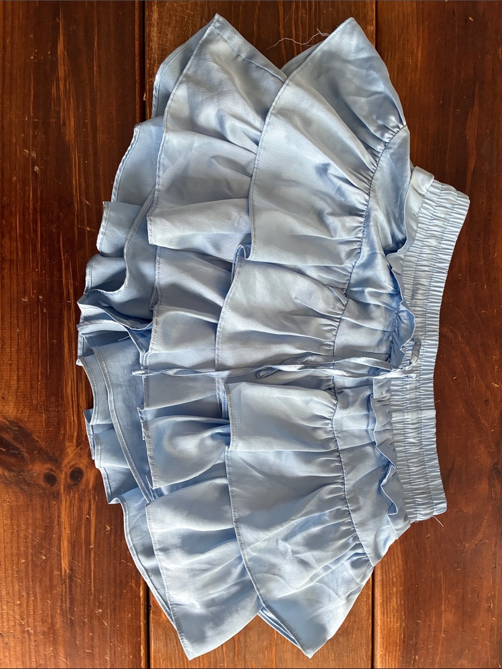 Girls Light Blue Ruffle Tiered Skirt